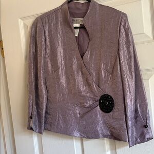 Sparkly lilac Carol Lin cropped jacket size 8